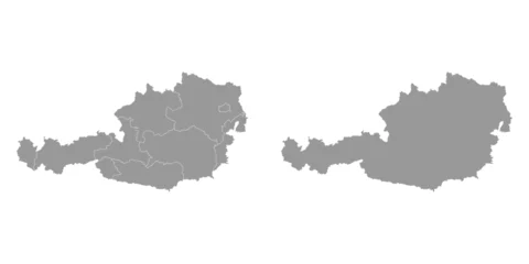 Fotobehang Austria grey map with states. Vector illustration. © Ruslan