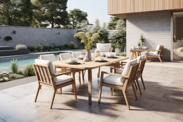 Fototapeta premium Redefine your outdoor space as an extension of your interior, seamlessly blending comfort and nature