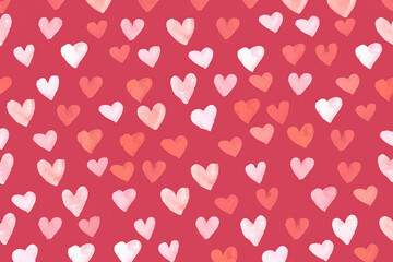 Cute hand drawn hearts seamless pattern, great for Valentine's Day, Weddings, Mother's Day - textiles, banners, wallpapers, backgrounds. ai generated