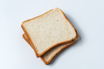 Bread toast on a white background. Flour pastries