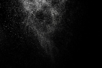 Cosmic background. Fine water particles in total darkness