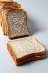 Bread toast on a white background. Flour pastries