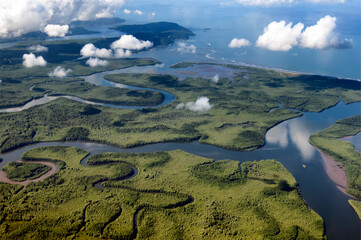 Costa Rica, Central America - Térraba-Sierpe Wetland, Delta Sierpe River and Terraba river, Rio...