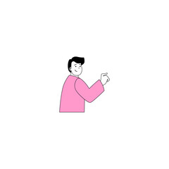 vector of people in pink clothes business elements