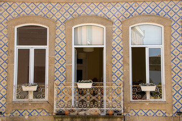 decorated window of an historic building at  Aveiro - 703755384