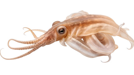 Fototapeta premium squid (ocean marine animal) isolated on transparent background cutout 