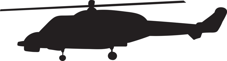 helicopter silhouette, on white background vector © zolotons