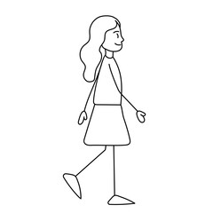 woman walking, simple figurine, vector