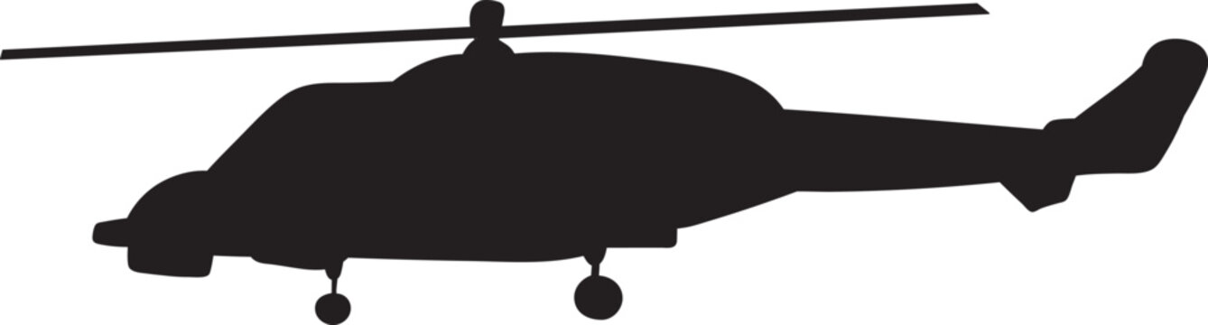 recommend clip art: helicopter silhouette, on white background vector