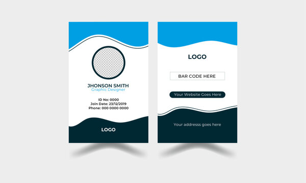 Creative and modern ID Card template, double sided, clean style
