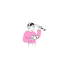 set of people posing half body in pink pose