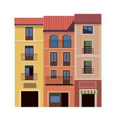 old european town flat style vector illustration - 703759954