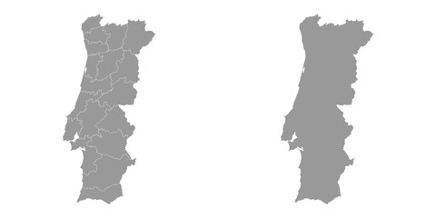 Obraz premium Portugal map with Districts. Vector Illustration.