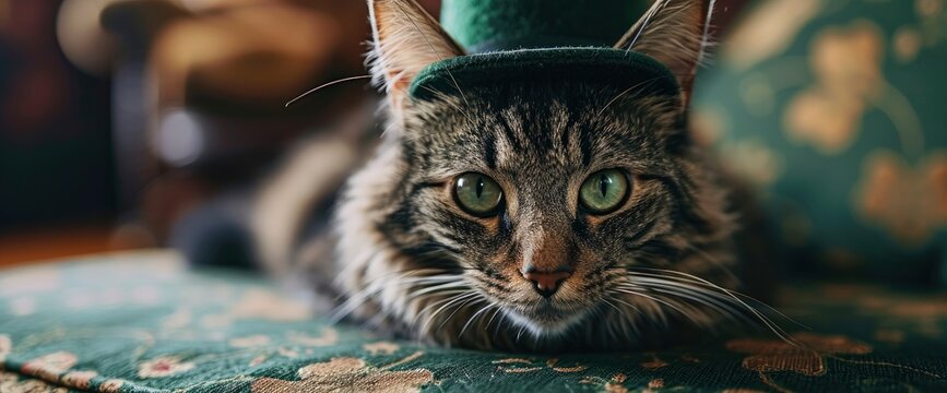 St Patricks Day Happy Cat Wearing, HD, Background Wallpaper, Desktop Wallpaper