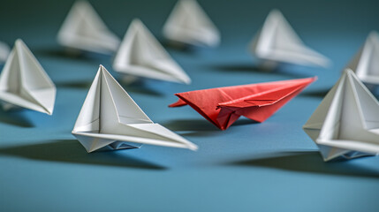 red paper boat