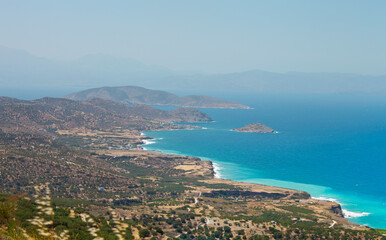 Beautiful sea landscape panorama of Crete, Greece