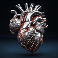 Silver metal heart.