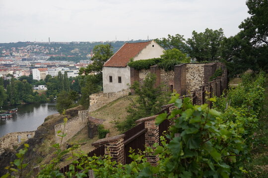 Vyšehrad (Czech for "upper castle") is a historic fort in Prague, Czech Republic, on the east bank of the Vltava River. Libuse's Bath a little further down