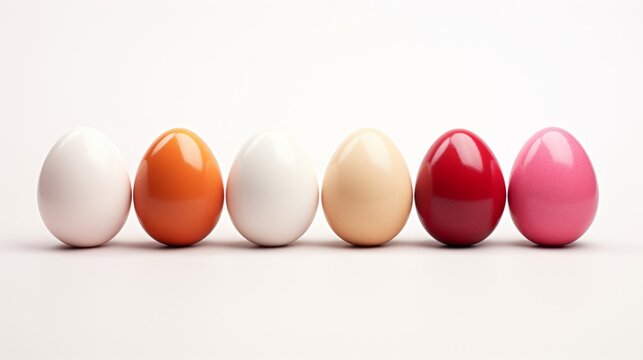 Generative AI Easter eggs realistic photo on white isolated background