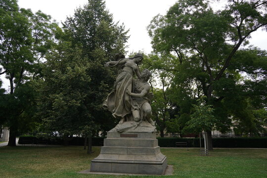 Sculpture of Stirad and Sarka in Vysehrad (upper castle) fortress, Prague