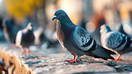 lifestyle photography of pigeon
