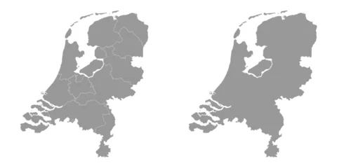 Fotobehang Netherlands gray map with provinces. Vector illustration. © Ruslan