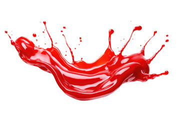 Splash and splash ketchup isolated on white background