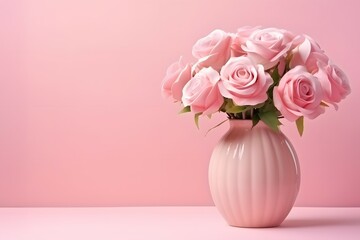 Elegance in Pink: Roses in a Vase
