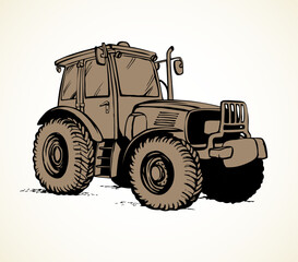 Tractor. Vector drawing