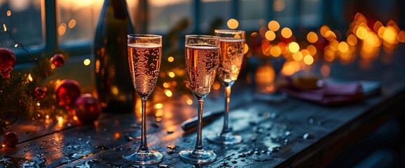 Valentines Day Greeting Card Champagne Glasses, HD, Background Wallpaper, Desktop Wallpaper