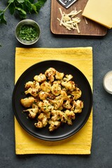 Roasted cauliflower on plate