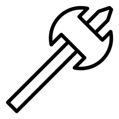 Hatchet icon or logo illustration outline black style
