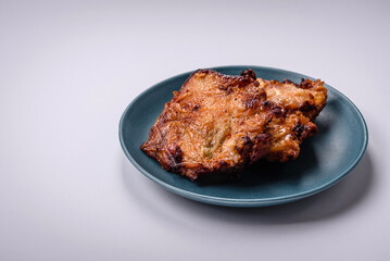 Delicious fresh crispy chicken grilled with salt, spices and herbs
