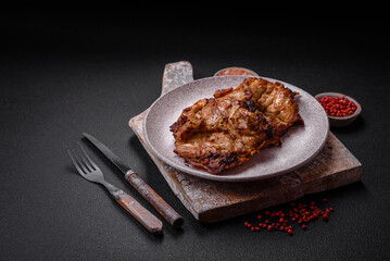 Delicious fresh crispy chicken grilled with salt, spices and herbs