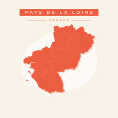 Vector illustration vector of Pays de la Loire map France