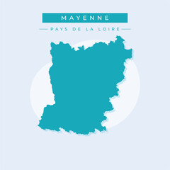 Vector illustration vector of Mayenne map France