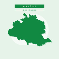 Vector illustration vector of Ariège map France