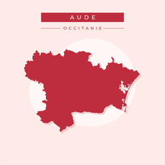 Vector illustration vector of Aude map France
