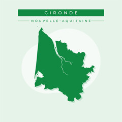 Vector illustration vector of Gironde map France