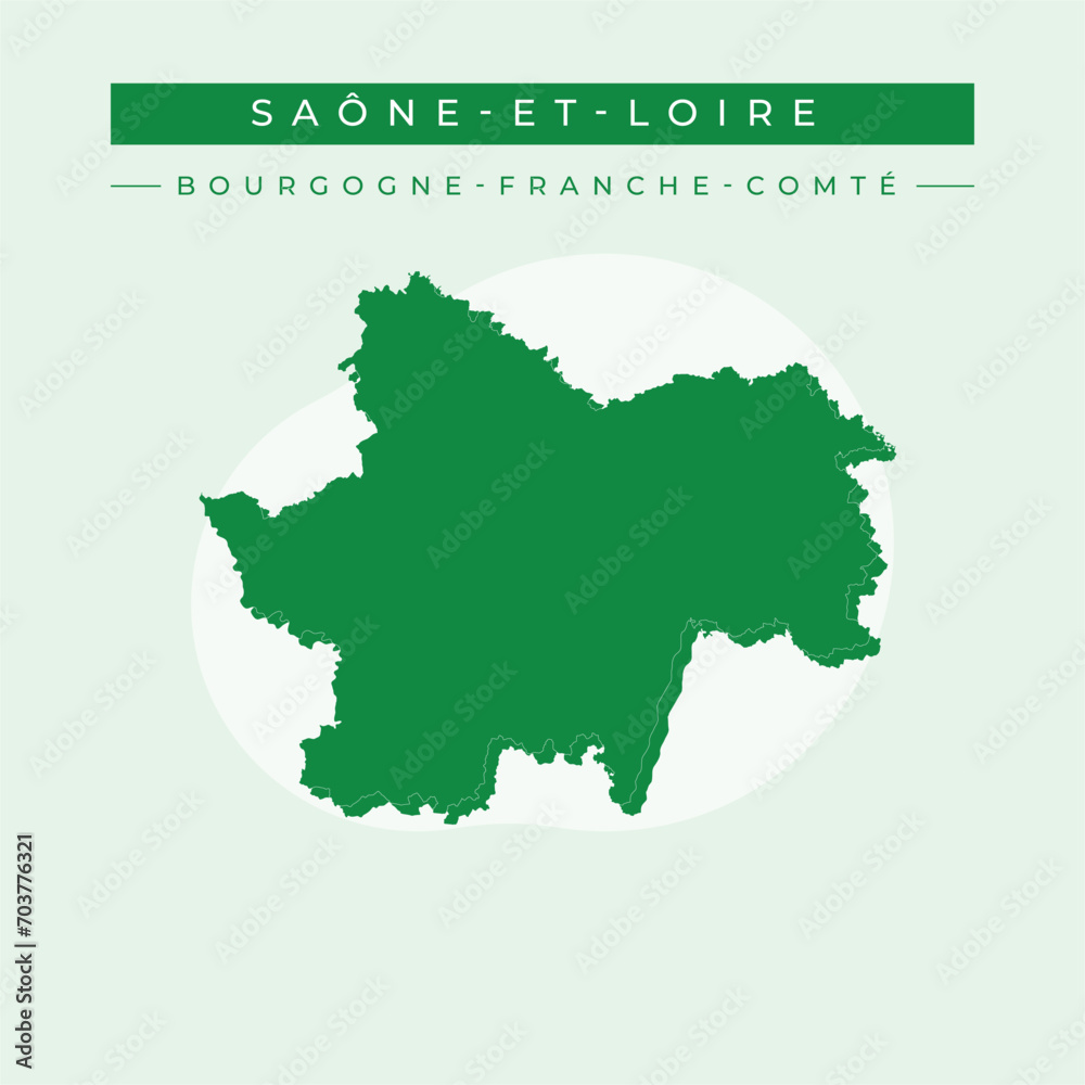 Wall mural vector illustration vector of saône-et-loire map france