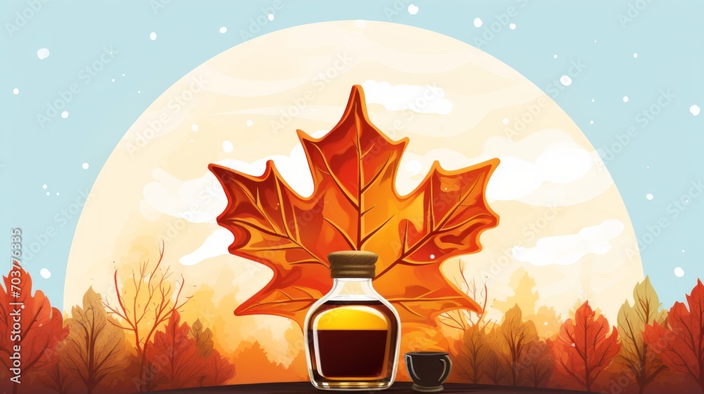 Poster Generative AI nteractive online guide explaining the health benefits of pure maple syrup