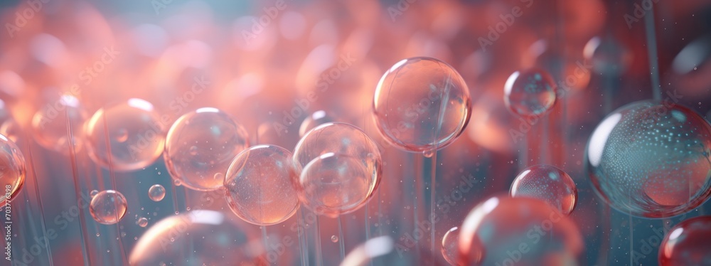 Poster Generative AI Layers of translucent circles overlapping to produce an abstract and ethereal scene.