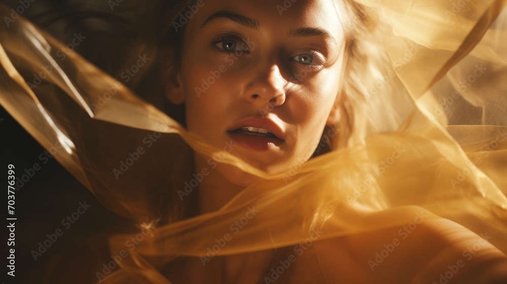 Poster Generative AI Layers of translucent overlays crafting an abstract and dynamic visual.