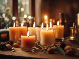 Fototapeta na wymiar candles and decorations