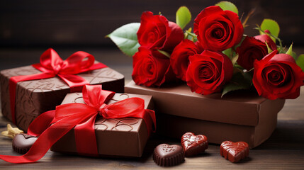  Valentine gift box with roses