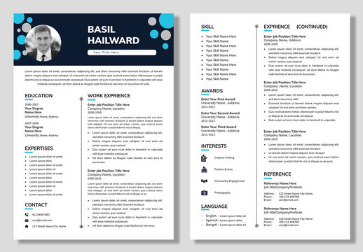 Blue Resume CV Design Template
