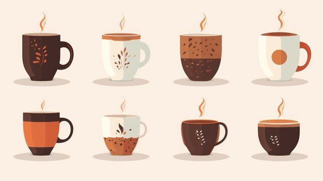 Generative AI set of coffee cups