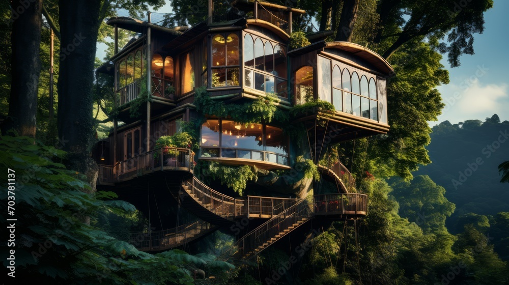 Aufkleber Generative AI Tree Canopy Abode