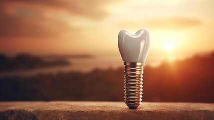 Close up of dental teeth implant.Generative AI - obrazy, fototapety, plakaty