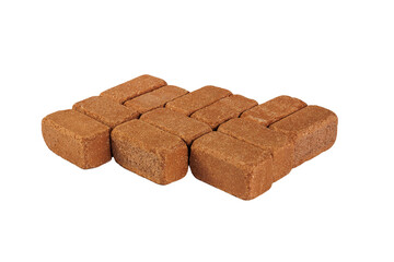 Sidewalk stone. Paving slabs Isolated white background. Full depth of field. Concept for advertising and design.